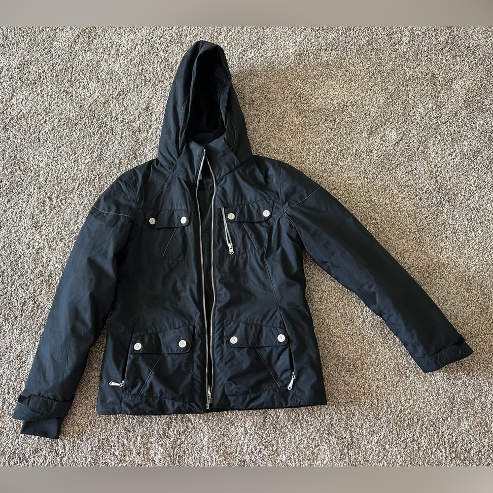 Spyder Evar Black Anti Plaid Winter Jacket/Ski Coat - Size 8